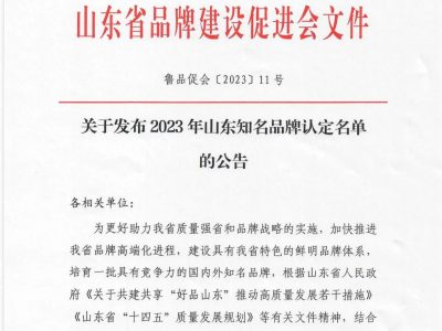 Classé ! Xingye Machinery figure sur la liste des Marques Réputées du Shandong